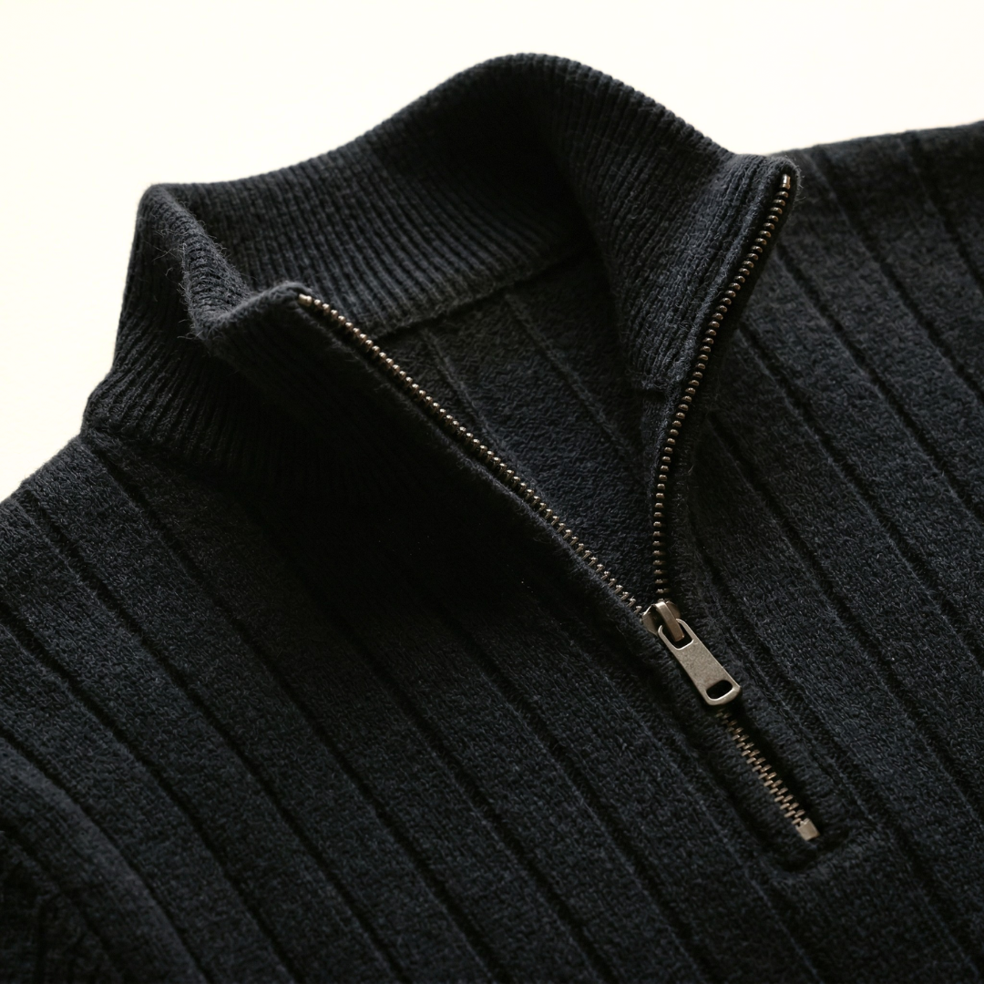 Ribbed Quarter-Zip Jumper