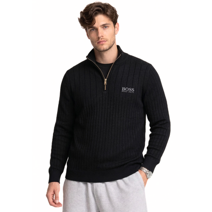 Ribbed Quarter Zip Jumper
