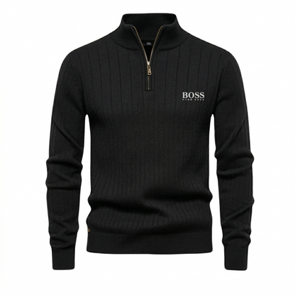 Ribbed Quarter Zip Jumper