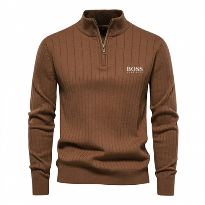 Ribbed Quarter Zip Jumper