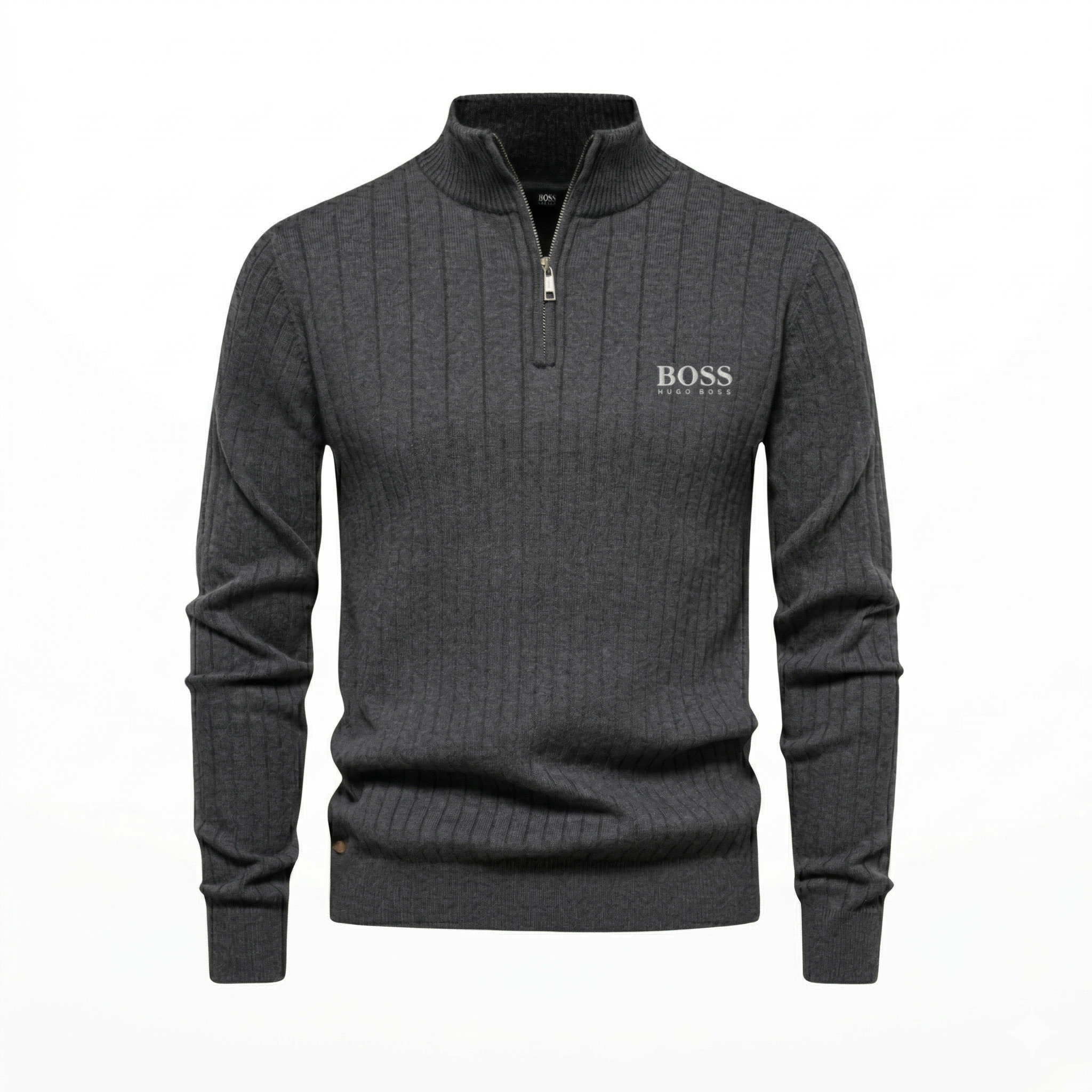 Ribbed Quarter Zip Jumper