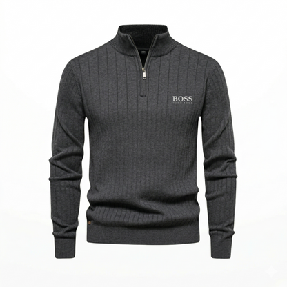 Ribbed Quarter Zip Jumper