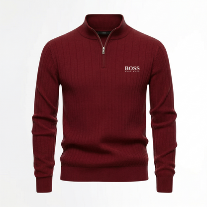 Ribbed Quarter Zip Jumper