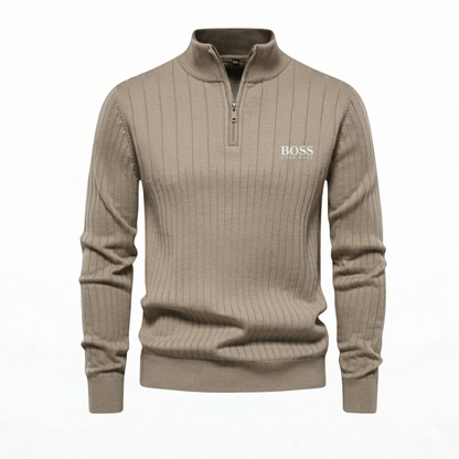 Ribbed Quarter Zip Jumper